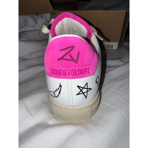 NIB Zadig & Voltaire Charms Print Sneaker in Paradise size 39 - Picture 12 of 13